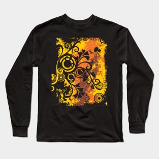 Abstract Autumn Floral Design Long Sleeve T-Shirt